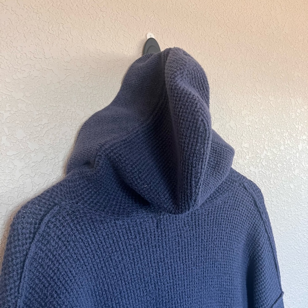 Aerie CozyUp Waffle Sweater Hoodie - Deep Blue - Picture 10 of 10